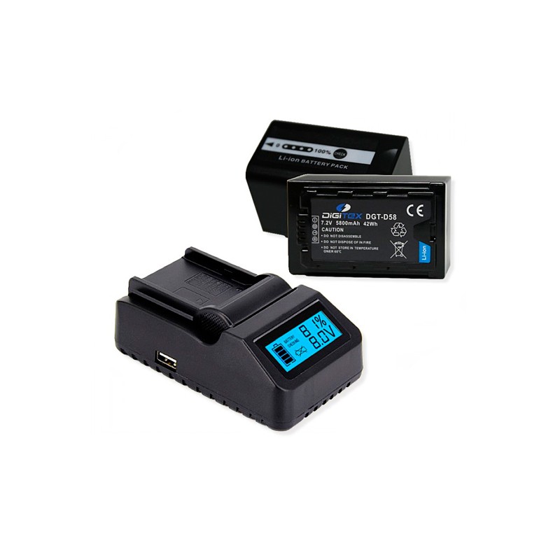 PACK DIGITEX (Compatible Panasonic VW-VBD 58E)-BATER&Iacute;AS Y CARGADORES-Apodax