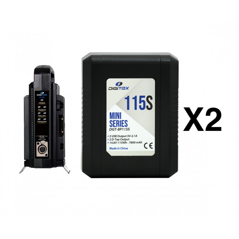 Pack 2 Digitex Mini Series DGT-BP115s + DGT-BP2-PACK BATER&Iacute;A Y CARGADOR-Apodax