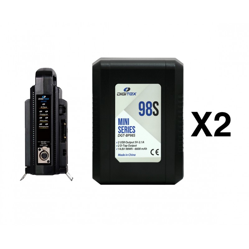 Pack 2 Digitex Mini Series DGT-BP98s + DGT-BP2-PACK BATER&Iacute;A Y CARGADOR-Apodax