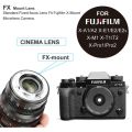 Lente de cine de enfoque manual Meike 25 mm T2.2 (montura Fujifilm X)