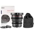 Lente de cine gran angular Meike 16 mm T2.2 de enfoque manual (montura MFT)