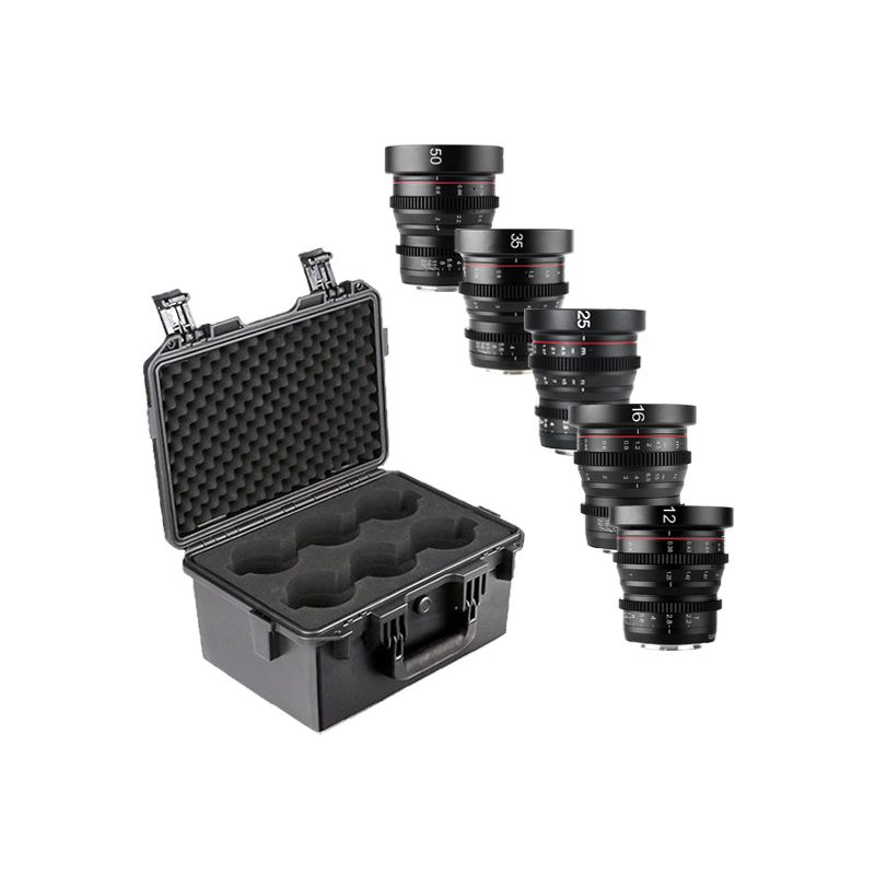 Meike Pack 5 Lentes de Cine MFT + Estuche R&iacute;gido-&Oacute;PTICAS FIJAS CINE-Apodax