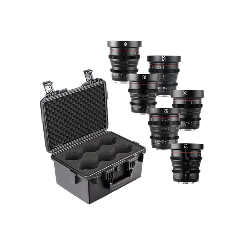 Meike Pack 6 Lentes de Cine MFT + Estuche R&iacute;gido-&Oacute;PTICAS FIJAS CINE-Apodax