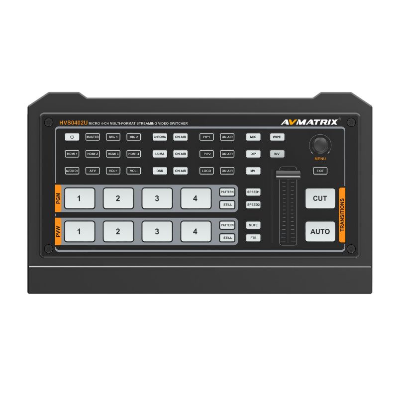 AVMATRIX HVS0402U 4-Channel Live Streaming Video Switcher-MEZCLADORES-Apodax