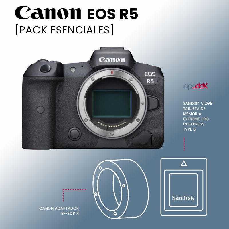 PACK CANON EOS R5 ESENCIALES-Mirrorless y DSLR-Apodax