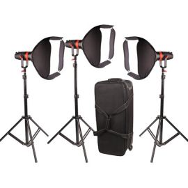 CAME-TV Q-55W Boltzen 55W Daylight Mark II Fresnel 3-Light Softbox Kit