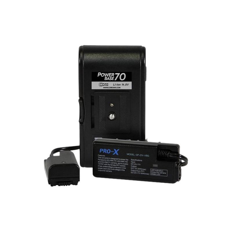 Core SWX PowerBase 70 Battery for Panasonic AF100 & HMC Cameras (12" Cable)-CORE SWX-Apodax