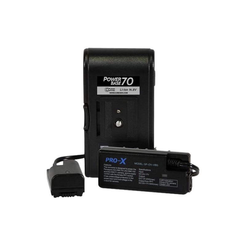 Core SWX PowerBase 70 Battery for Panasonic AF100 & HMC Cameras (24" Cable)-CORE SWX-Apodax