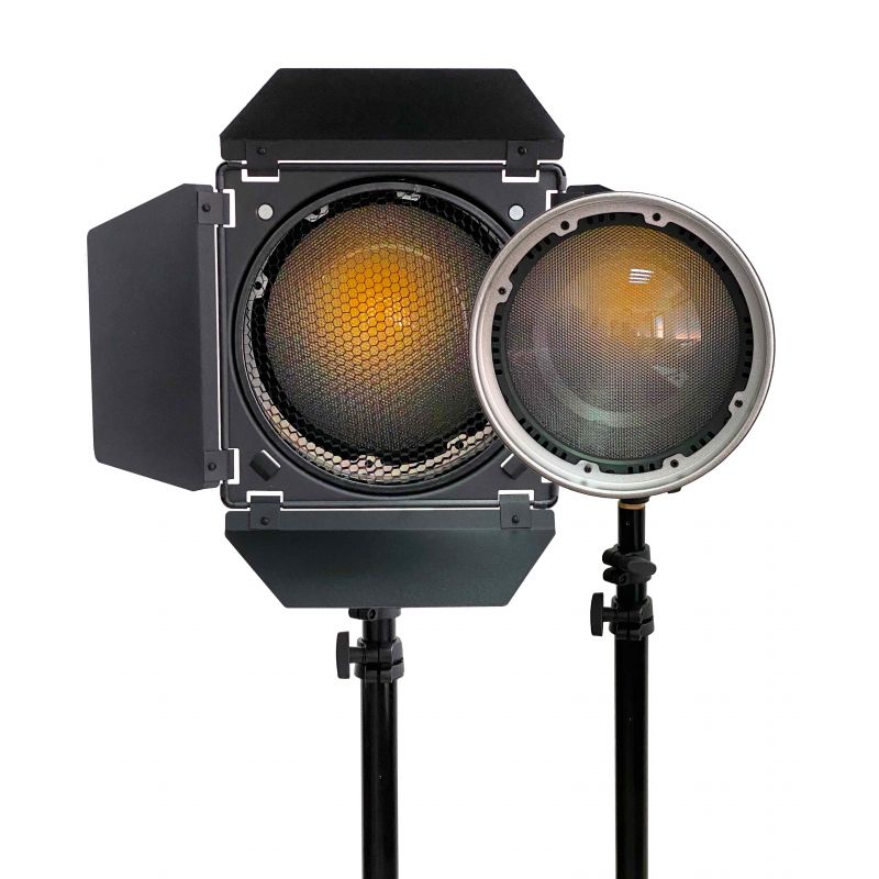 Prolux kit fresnel + barndoors para PLX-F80b y PLX-F120b-Accesorios-Apodax