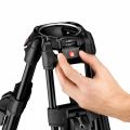 Manfrotto Tripode video en aluminio pata doble Fast 645. Para semi esfera 100/75