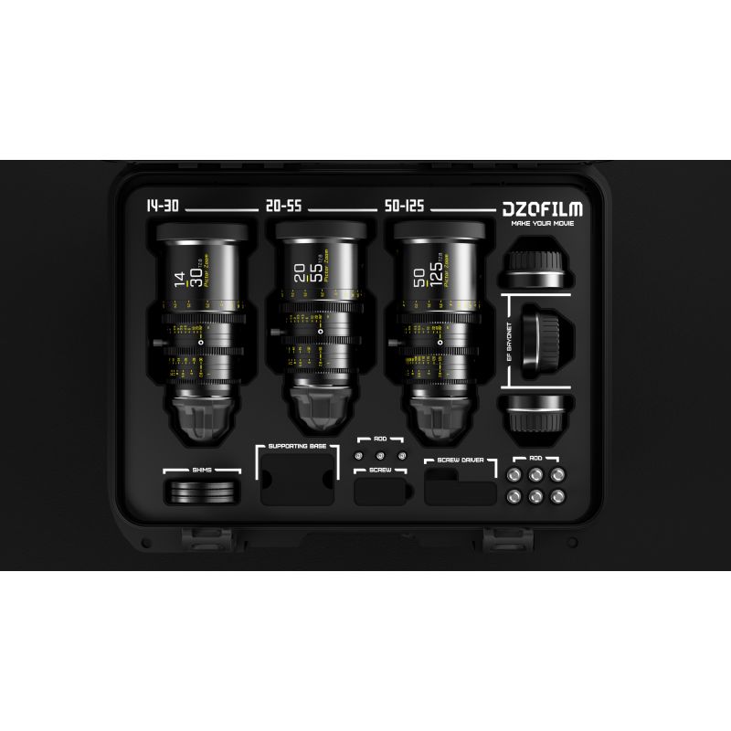DZOFILM PictorBundle_14-30/50-125/20-55 T2.8 BLK-&Oacute;PTICAS ZOOM CINE-Apodax