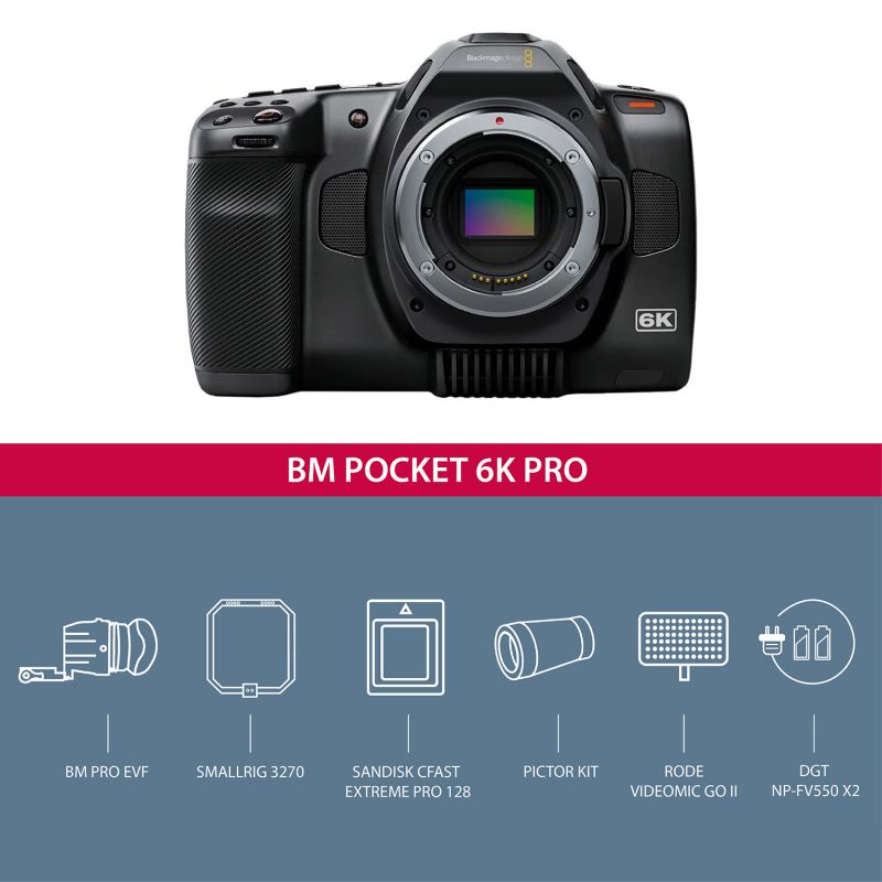 BLACKMAGIC BMPCC6KPRO PACK 1-PACKS CAMARAS-Apodax