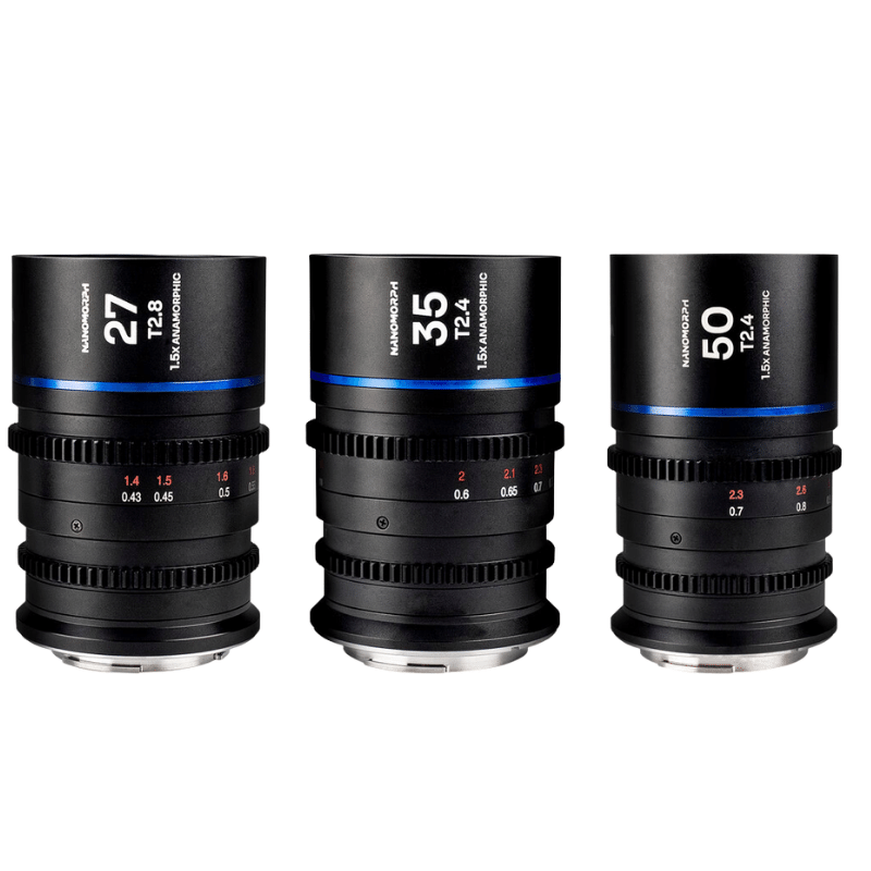 Laowa Nanomorph S35 Prime 3-Lens Bundle (27,35,50mm) (Blue) MontureL-LAOWA-Apodax