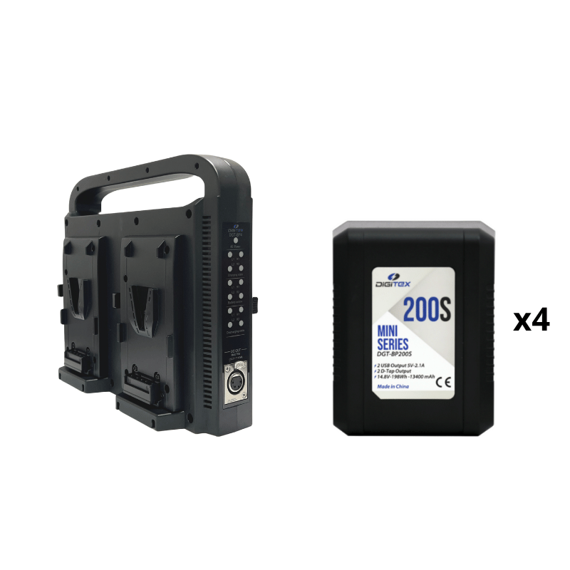 Pack 4 DGT-BP200s + DGT-BP4 Mini Series Digitex-V-LOCK-Apodax