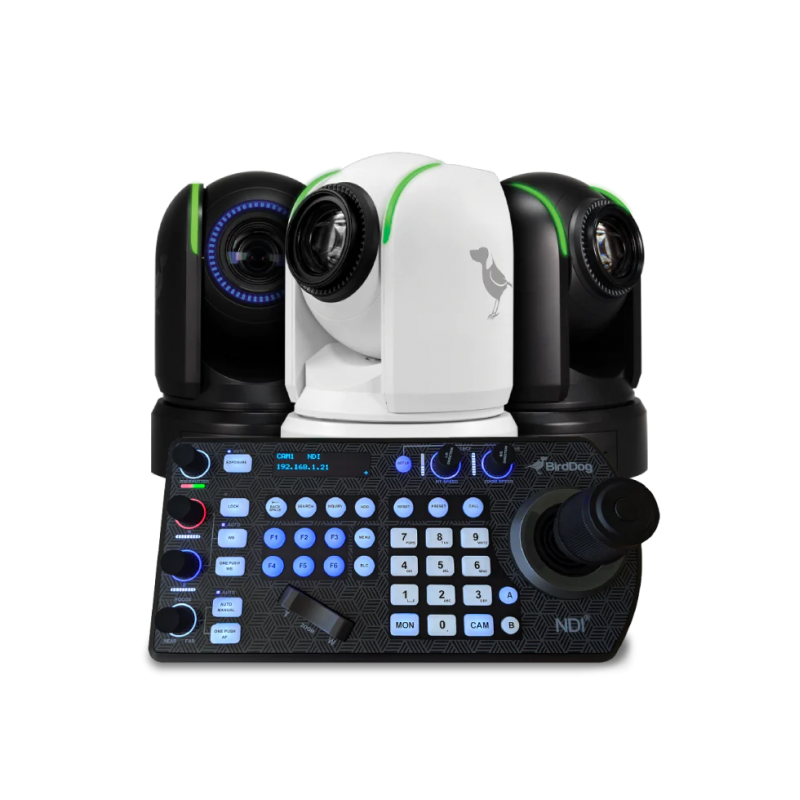 BirdDog 2x P4K Black, 1x P4K White, and 1x FREE PTZ Keyboard-C&Aacute;MARAS PTZ-Apodax