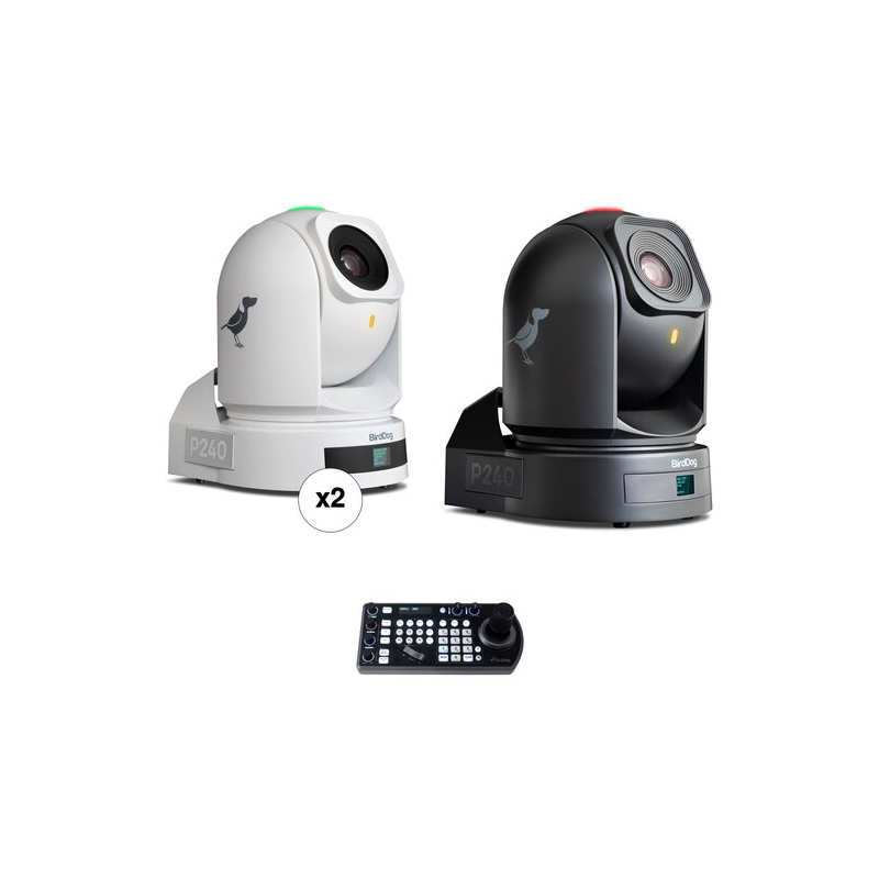 BirdDog 2x P240 White, 1x P240 Black, and 1x FREE PTZ Keyboard-C&Aacute;MARAS PTZ-Apodax