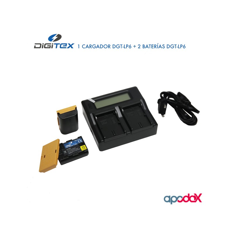 CARGADOR DIGITEX DGT-LP6 + 2 BATERÍAS DGT-LPE6-BATER&Iacute;AS Y CARGADORES-Apodax
