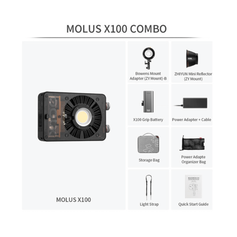 Zhiyun COB LED LIGHT MOLUS X100 COMBO-COB LED-Apodax