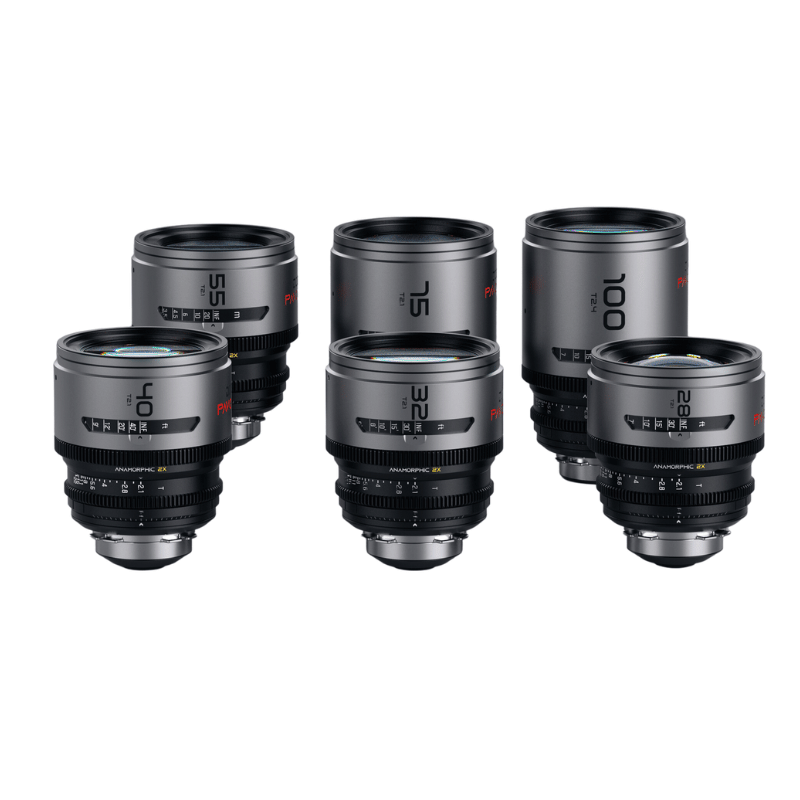 DZOFILM Pavo 2x anamorphic 6-lens set 28/32/40/55/75/100mm T2.1 -Neutral Coating- PL&EF mount (meter)-DZOFILM Pavo-Apodax